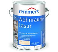 Remmers Lasure Bois intérieurs Blanc, 2,5 litres, Aqueuse, pour les bois intérieurs. Contient de la résine naturelle et de l'huile de lin. Pour les meubles, sols, escaliers.