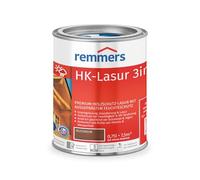 Remmers Lasure HK Noyer, 0,75 litres, Lasure bois Premium, décorative, solvantée, pour l'extérieur. Triple protection avec imprégnation, primaire, lasure.