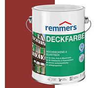 Remmers Peinture Finition Rouge scandinave, 5 litres, Peinture aqueuse pour intérieur et extérieur, protection contre les intempéries pour le bois, le zinc, et nombreux autres supports.