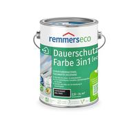 Remmers Peinture huile écologique Noir foncé (RAL 9005), 2,5 litres, Peinture aqueuse pour le bois en intérieur et extérieur. Peinture 3en1: isolant/application intermédiaire/finition.