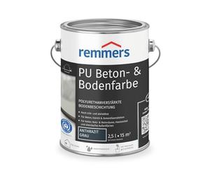 Remmers Peinture PU pour béton et sol anthracite, 2,5 litres, Peinture pour sol et béton, Résistante aux contraintes et aux produits chimiques