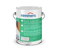 Remmers Peinture Venti-finition Blanc (RAL 9016), 5 litres, Peinture base résine alkyde solvantée pour bois intérieurs et extérieurs. 3en1: primaire isolant, application intermédiaire et finition.