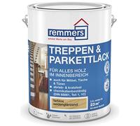 Remmers Vernis Parquets & Escaliers Incolore, brillant satiné, 2,5 litres, Vitrificateur aqueux pour bois et parquets. Pour l'intérieur, en application au pinceau sur les parquets, et escaliers.