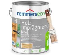 RemmersSet bandloo imperméabilisant pour bois [éco] - Imperméabilisant et apprêt pour bois intérieur et extérieur - Prétraitement pour lasures et peintures + pinceau Hardy - Incolore - 5 l