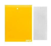 REMMUSSS 20 Pieces Pièges à Insecte, Jaune Mouche Piège Double Face, Pièges Autocollants avec Liens Torsadés, pour Insectes Volants- Serre et Dehors pour Jardin Plante Fleur Fruits(15x20CM)