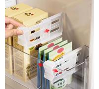 REMMUSSS 8 Pièces Séparateurs de Réfrigérateur en Plastique, Rérrigérateur Réglable Séparateurs, Accessoire Organisation Frigo, Gardent l'Étagère Rangée pour le Cuisine et Domicile- Transparents