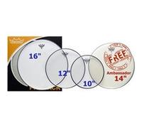 Remo Propack Emperor Transparente 10/12/16/+ 14 Ambassador Pack de peaux