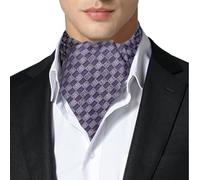 Remo Sartori - Ascot Double pelle en soie satinée florale, fabriquée en Italie, pour homme - Violet - Taille Unique