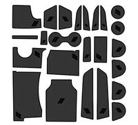 REMOCH Compatible avec les accessoires Dodge Charger 2015-2023, insert pour porte-gobelet, console centrale, tapis de poche de porte intérieure (ensemble de 26 pièces, bordure noire)