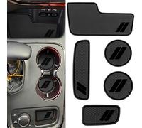 REMOCH Lot de 5 Tapis de Poche pour Dodge Durango Accessoires 2014-2020 pour Porte-gobelet, Garniture Noire