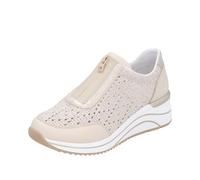 Remonte Baskets basses D0T15 pour femme, semelle lâche, Beige Combi 60, 43 EU Large