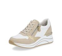 Remonte Baskets Basses Femme D0T01, Chaussures Basses Femme, Semelle intérieure Ample, Blanc Combi 80., 10.5 UK