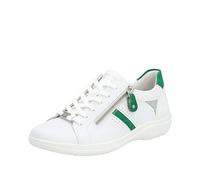 Remonte Baskets D1e01 pour Femme, Blanc émeraude Argent Blanc 80, 36 EU