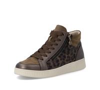 REMONTE Baskets hautes chocolat / olive, Taille 38