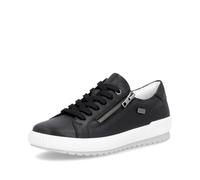 Remonte Chaussures à lacets pour femme D0700, Chaussures décontractées à lacets pour femme, Basket, Sneakers, Semelle amovible, Hydrofuge, remonteTEX, Noir 01, 7.5 UK