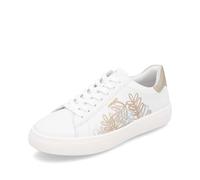 Remonte Femmes Baskets en cuir avec motif floral semelle amovible D2J00, Taille:37 EU, Couleur:Or
