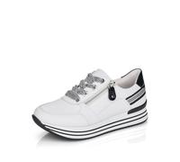 Remonte Chaussures Basses D1312 pour Femme, Blanc Noir 80, 41 EU Large