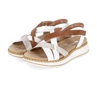 Remonte D3J53-80 Sandales plates en cuir lisse pour femme Blanc Taille 36, Combinaison blanche., 41 EU