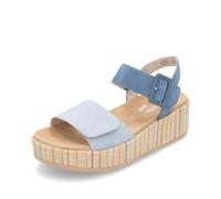 Remonte Damen Riemchensandalen D1N54, Frauen Sandalen,Lose Einlage,offene Schuhe,Sandaletten,Sommersandalen,Bequem,Flach,Sommerschuhe,Blau (12),40 EU
