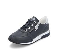 Remonte Damen Sneaker D0H11, Frauen Schnürschuhe,Lose Einlage,schnürer,Halbschuhe,Freizeitschuhe,Plateausohle,Schnuerschuhe,Blau Kombi (14),36 EU