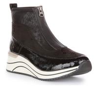 Remonte DOT71 Bottines synthétiques à plateforme avec fermeture éclair sur le devant pour femmes en noir (Noir, 42) 38