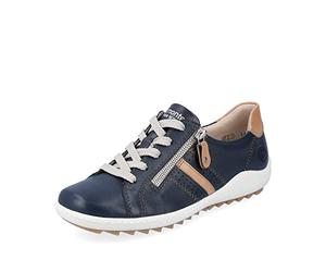 Remonte Femme Chaussures Basses R1432, Dame Chaussures Confortables,Semelle intérieure Amovible,Confortable,Lacets,Blau Kombi,41 EU / 7.5 UK