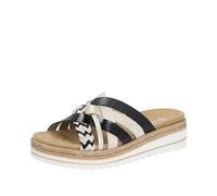 Remonte Femme D0q50 Sandale, Noir Blanc Or Or Coquillage Noir Noir 02, 44 EU