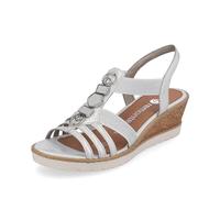Remonte Femme R6264 Sandale cale, Ice Weiss Argent Silver 80, 37 EU