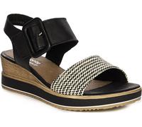 Remonte sandale femme à talon compensé en cuir lisse à fermeture velcro D6453, taille:39 EU, couleur:Noir