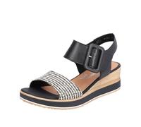 Remonte Sandale Femmes Avec Semelle Compensée Cuir Lisse Fermeture Scratch D6453