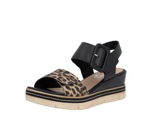 REMONTE Sandales à lanières beige clair / noisette / noir, Taille 39
