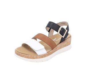 REMONTE Sandales cognac / noir / blanc, Taille 41