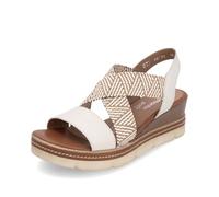Remonte Sandales compensées D2L54 pour femme, Beige Combi 60, 44 EU