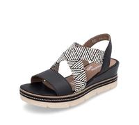 Remonte Sandales compensées D2L54 pour femme, Noir Combi 03, 42 EU