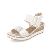 Remonte Sandales compensées D6453 pour femme, Beige Combi 61, 41 EU