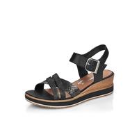 Remonte Femme D6454 Sandale cale, Graphite Noir Noir 00, 41 EU