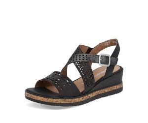 Remonte Sandales compensées pour femme D3069, Noir 02, 41 EU