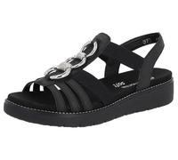 Remonte Damen Riemchensandalen D2073, Frauen Sandalen,Lose Einlage,Sommerschuhe,Freizeitschuhe,offene Schuhe,Strandschuhe,Riemen,Schwarz (02),38 EU
