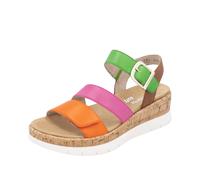 REMONTE Sandales vert clair / mandarine / fuchsia, Taille 43