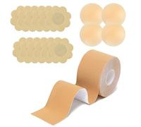 Remonte Sein Adhesif Boob Tape Soutien Gorge Invisible Adhésif avec 2 Paires Réutilisable Cache Tetons 5 Paires De Sein en Satin pour Les Bonnets A - E