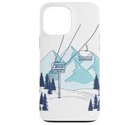 Remontée mécanique Paysage d'hiver de Montagne Coque pour iPhone 13 Pro Max