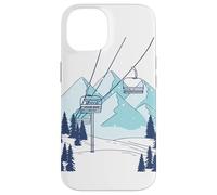 Remontée mécanique Paysage d'hiver de Montagne Coque pour iPhone 14
