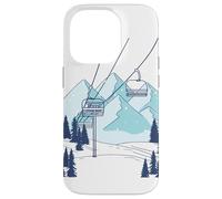 Remontée mécanique Paysage d'hiver de Montagne Coque pour iPhone 14 Pro