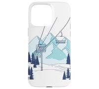 Remontée mécanique Paysage d'hiver de Montagne Coque pour iPhone 15 Pro Max