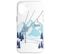 Remontée mécanique Paysage d'hiver de Montagne Coque pour iPhone 16 Plus