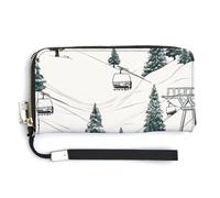 Remontée mécanique tendance de grande capacité avec sac à main long imprimé sapin - Design interne multi-compartiments - Répond à vos différents besoins de voyage