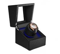 Remontoir Automatique Pour Une Seule Montre Avec Moteur Silencieux Boîte De Rangement Et D'exposition Pour Montres Éclairage LED Bleu Coussins Souples Pour Montre Boîtier Rotatif Pour Montresbracelets