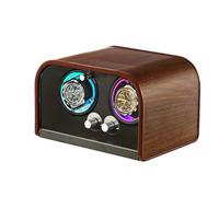 Remontoir de montre automatiques ultra-silencieuses 2/4/6/9, avec lumière | Fabrication en bois haut de gamme, rotateur 5 modes de rotation, lumières LED intégrées, avec moteur super silencieux.