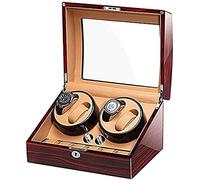 Remontoir De Montre pour 4 Montres Automatiques + 6 Rangements Peinture De Piano en Bois Moteur Silencieux Extérieur Adaptateur Secteur Et Alimenté par Batterie,E 234Picturesque