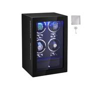 VEVOR Remontoir pour montres, Remontoir automatique pour montres, Watch Winder, Remontoir automatique pour montres, place pour 4 montres, éclairage LED, 150-207 mm Longueur de courroie réglable